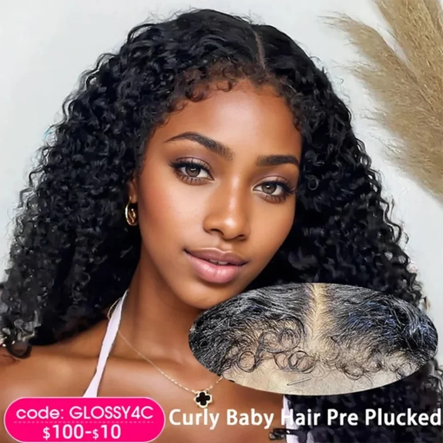 

250 Density Afro Kinky Curly Wig 13x6 Hd Frontal 100% Human Hair 4c Edges 13x4 Deep Wave Lace Front Cheap Wigs For Women on sale