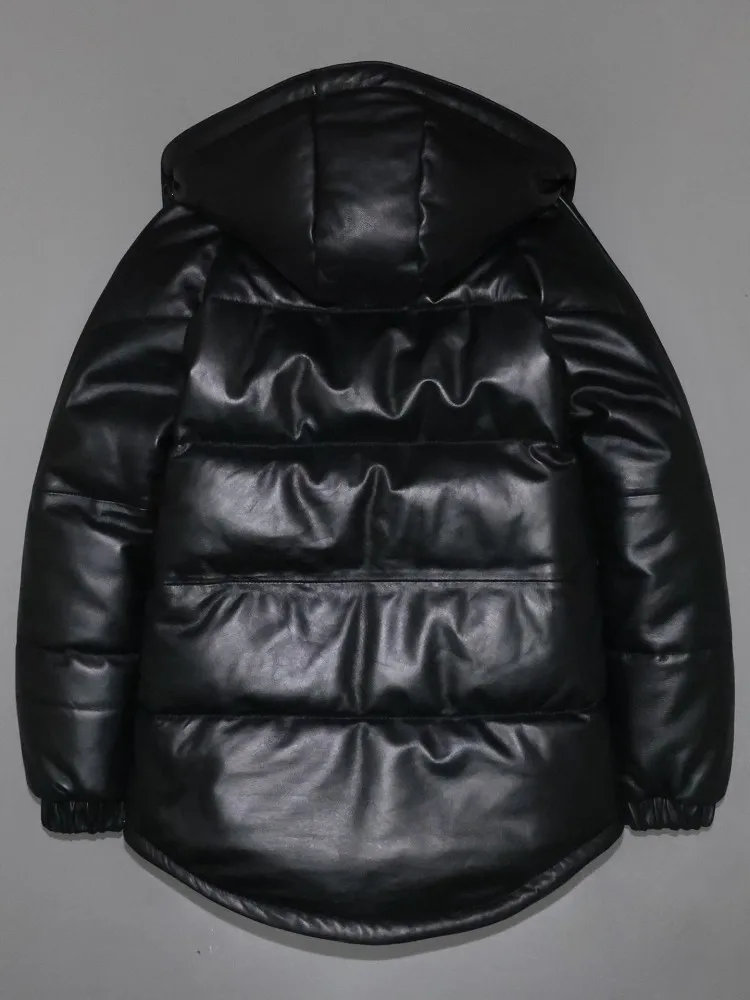 Women Winter Thick Warm Natural Sheepskin Down Jacket Casual Hooded Windproof Overcoat Loose Fit Genuine Leather Jacket Coats