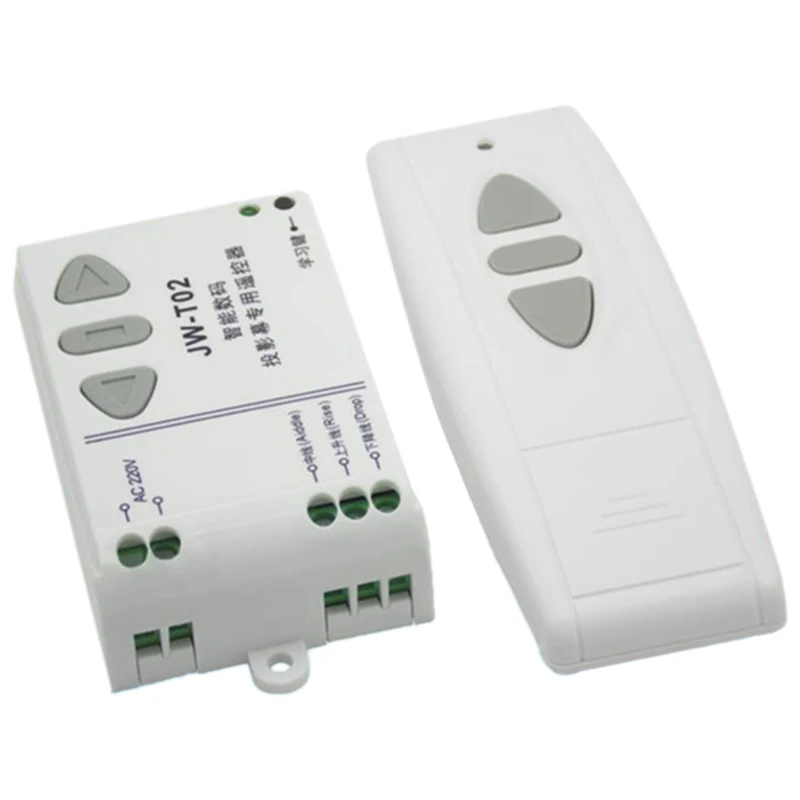 Top Deals JW-T02 AC 220V Motor Wireless Remote Control Switch UP Down Stop Tubular Motor Controller Forward Reverse TX RX Latche