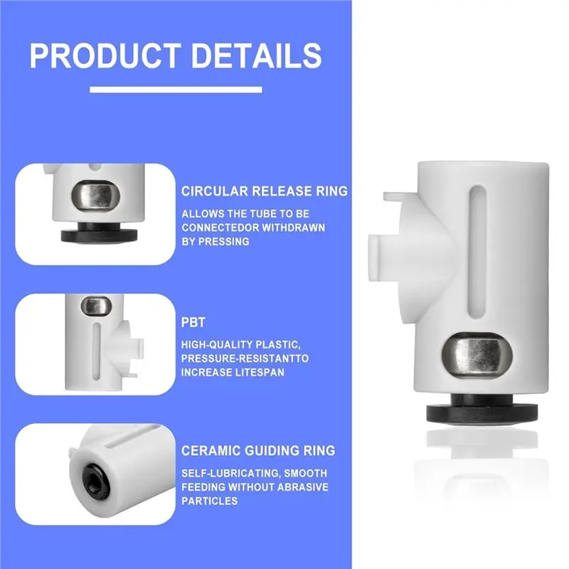 B62B-PTFE Tube Connectors(3Pack), A1mini Feed Pipe Connector For Bambu Lab A1mini 3D Printer