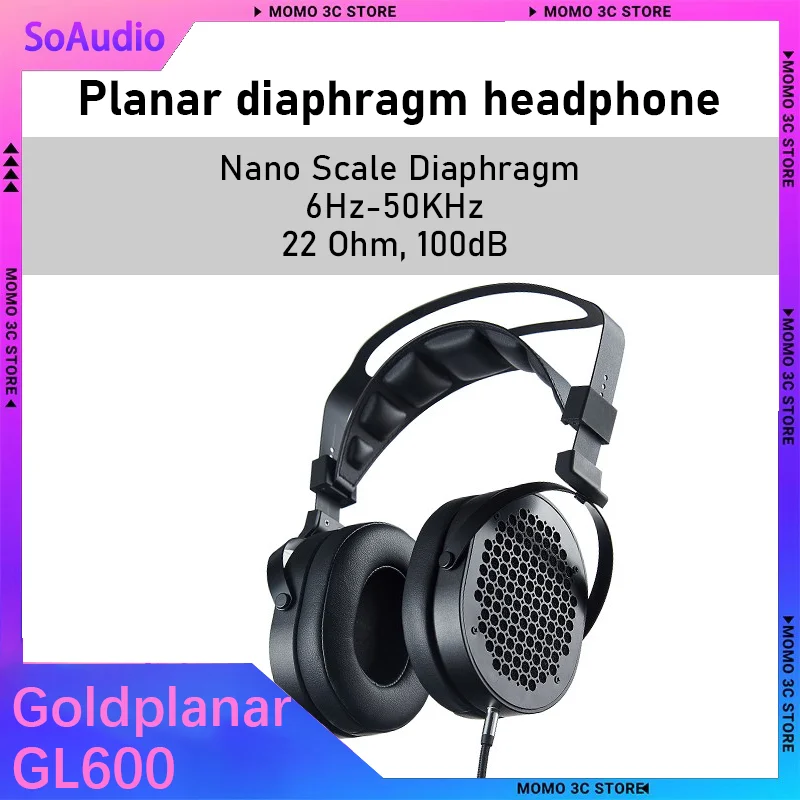 

Наушники Goldplanar GL600 с открытой планарной диафрагмой, диафрагма наноразмерного масштаба, 6 Гц-50 кГц, 22 Ом, 100 дБ