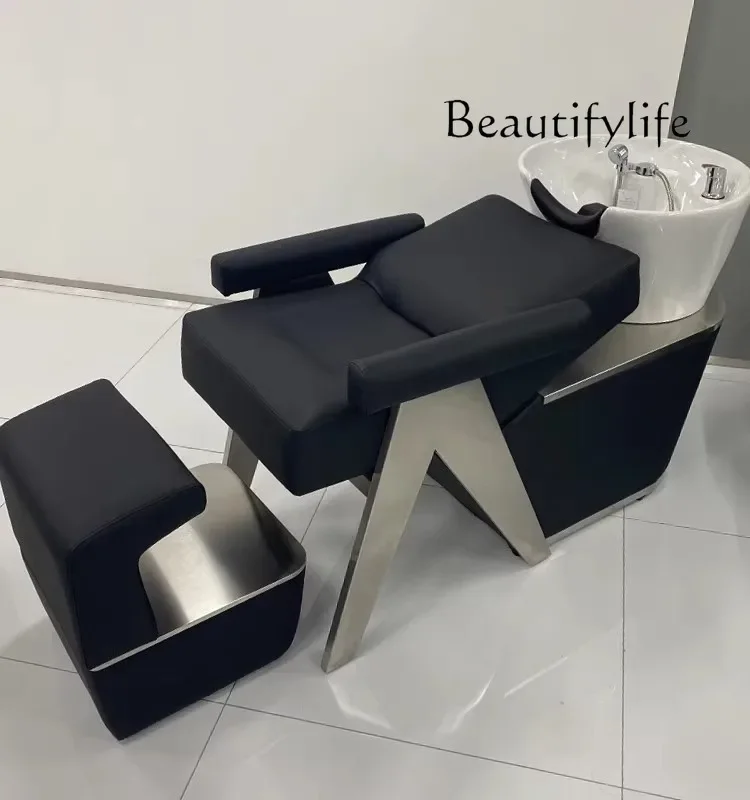 

Lying Half Shampoo Chair Barber Salon Special Flush Thai Ceramic Basin Beauty Salon