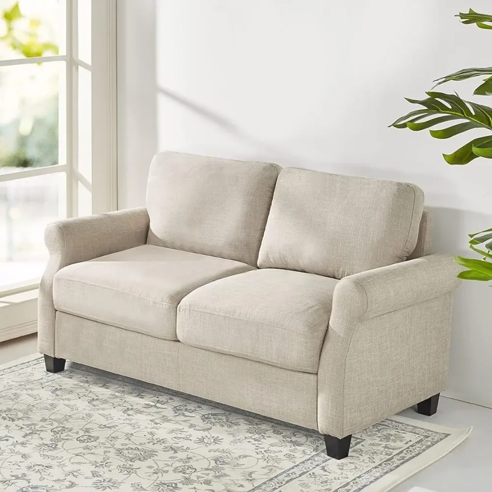 Living Room Sofa, Easy, Tool-Free Assembly, Beige Couch Sofa