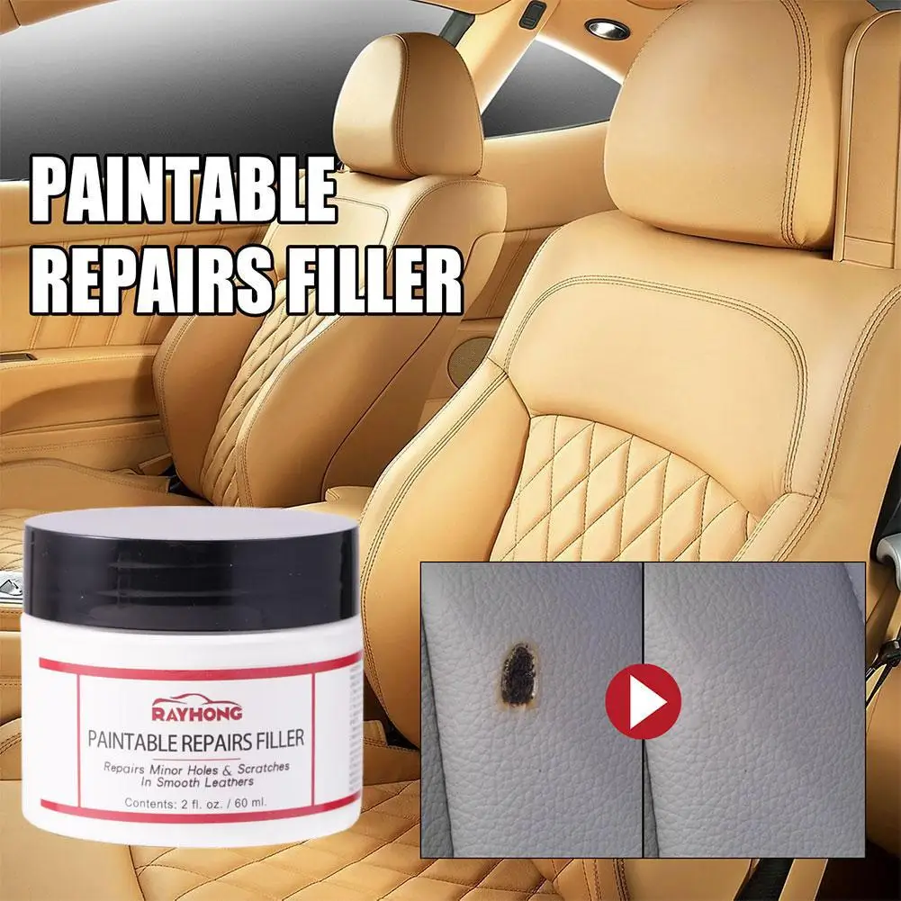1/3pcNatural Leather Filler Repair Compound Auto Leather Restoring Paste Paintable Restoration Cream For Tears Crack Burns Holes