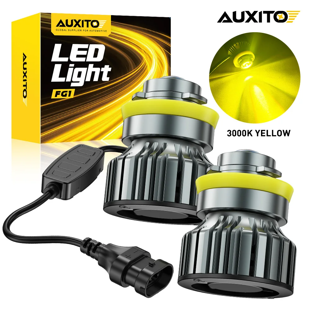 auxito-2個入り-canbus-h8-h9-h11-led-イエローホワイト-フォグランプ-プロジェクターレンズ-フォグライト-バルブキット-ホンダ、日産、トヨタ、vw用-6500k-3000k