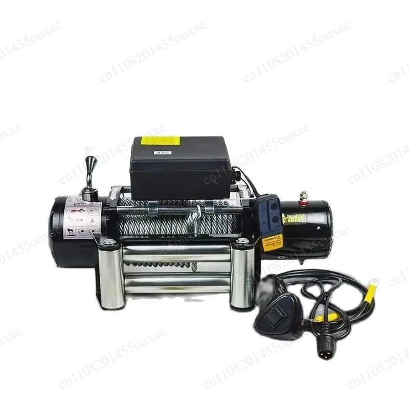 3500 LBS 12/24V Offroad Electric Recovery Winch Wire Rope Type Wireless Hand Controller for ATV Beach Buggy Vehicle