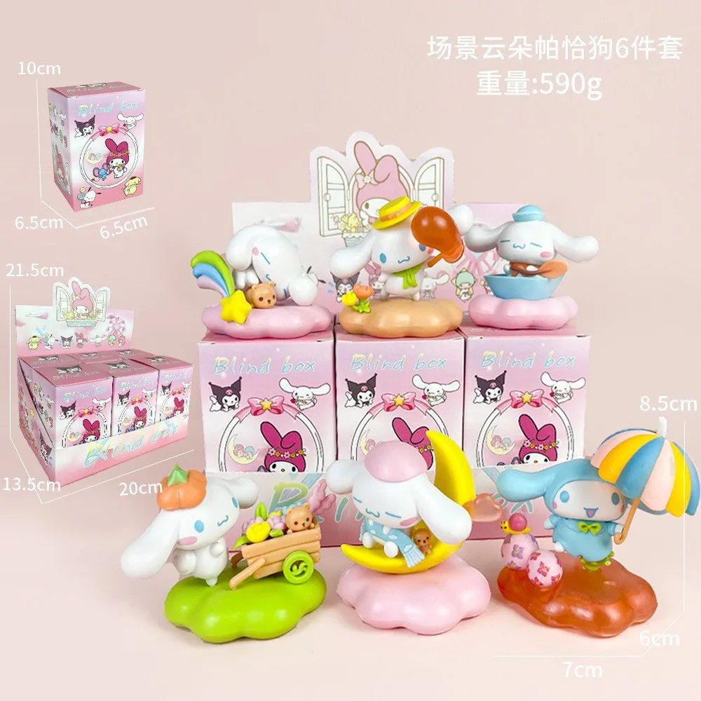 Sanrio Blossom and Wagashi Series Caja ciega Linda Kuromi Cinnamoroll Melody Pocahcco Pompompurin Figura de acción Bolsa sorpresa