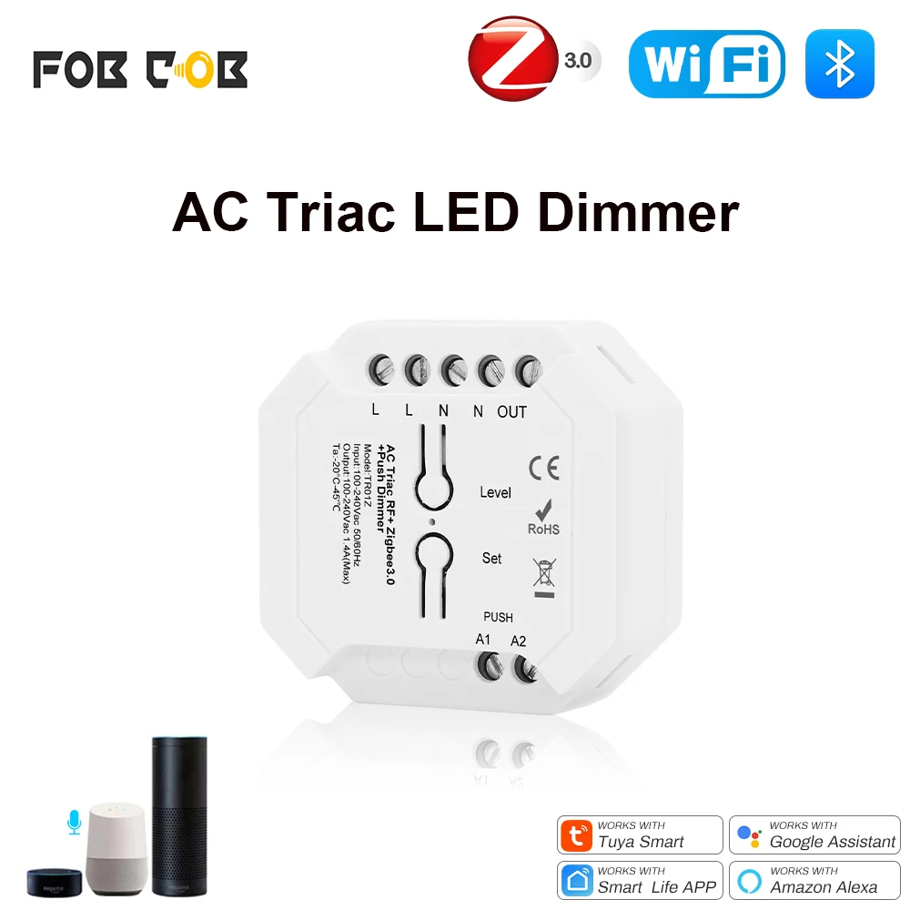 zigbee tuya controlador rf wifi para interruptor de lampada led de cor unica fob cob ac ac triac 220v 110v 01