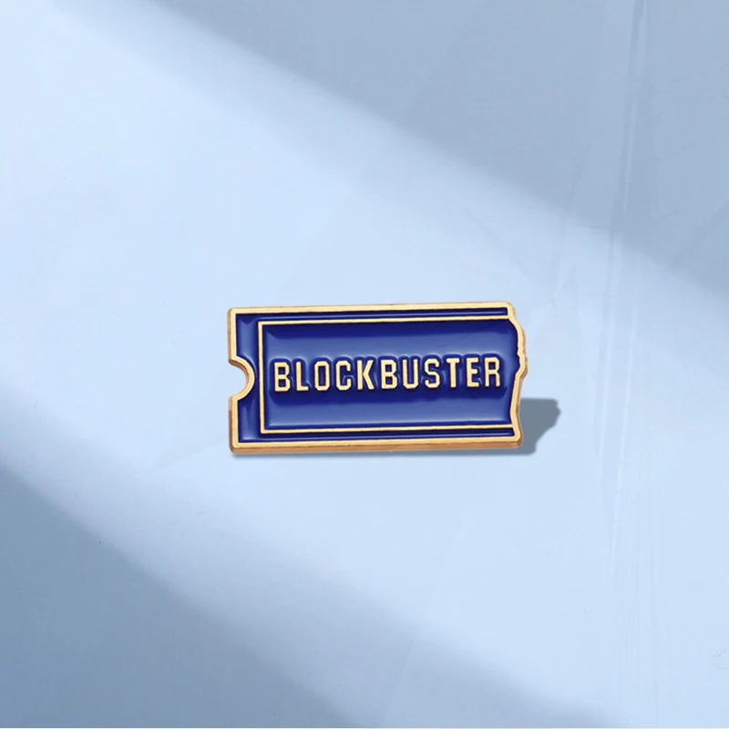 Single Pines Lapel Badges Funny Jewelry Gift for fans Friends Blockbuster Video Logo Enamel Brooch Custom Rock Music