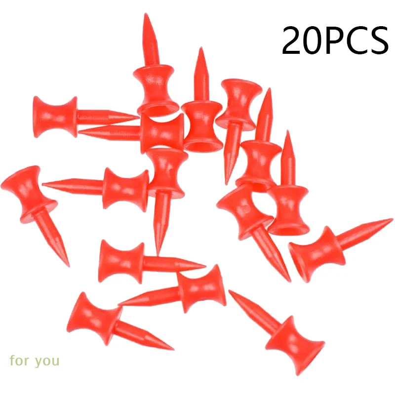 Plastic Golf Tee Set; 20PCS Red Sports Equipment; 31mm Wheel Type Stud Limiter; Golf Ball Holder; Essential Course Accessories.