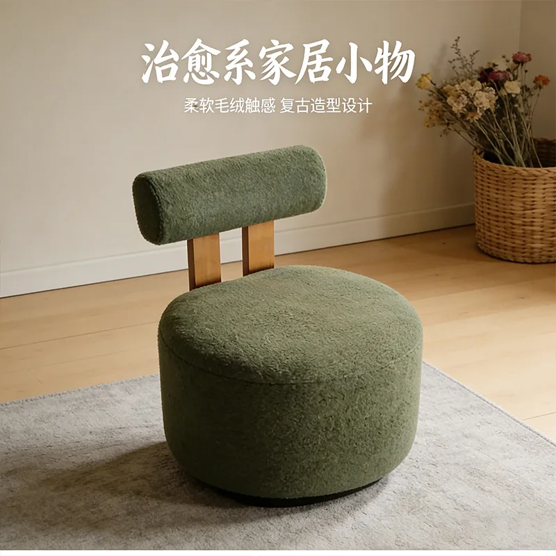 PYH Modern Simple Cream Wind Single Sofa Chair Light Luxury Modern Living Room Velvet River Horse Chair
