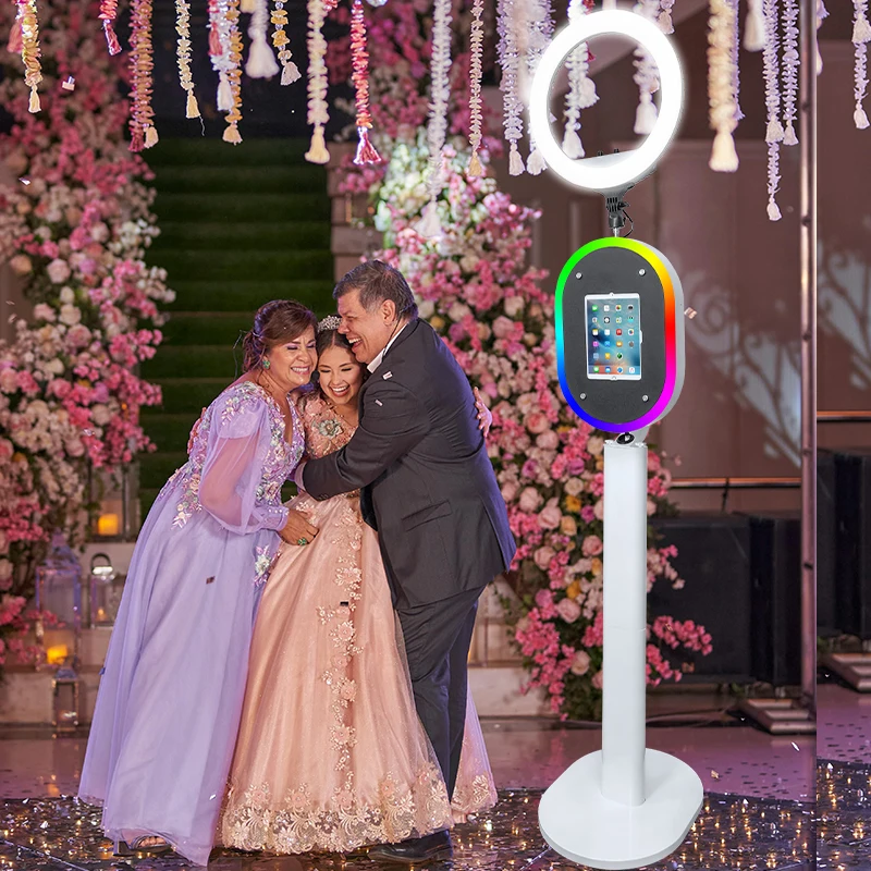 Portable Camera Ipad Photo Booth Machine With Ring Light Selfie Photobooth Machine For 10.2/11/12.9 Inch Ipad For Wedding Party