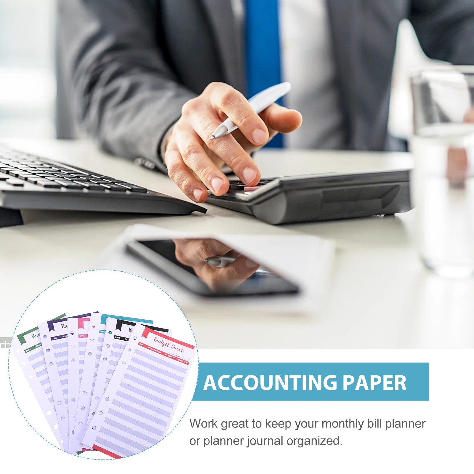 

20pcs Budget Paper Cards 6 Colors Hole Personal Finance Control Monthly Planner Wallet Organizer Cash Management Sheets Binder