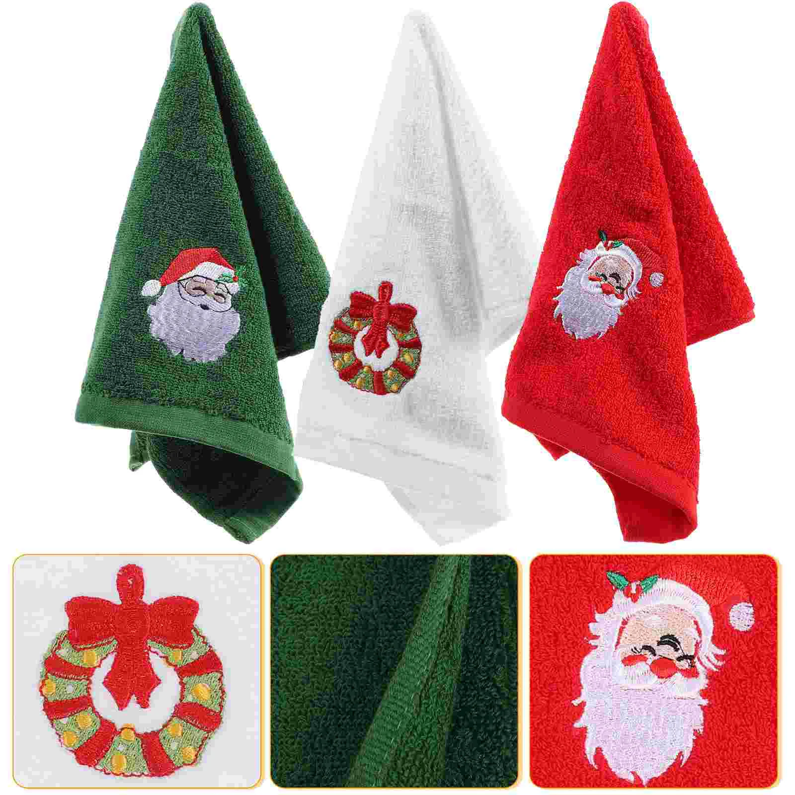 

3 Pcs Wire Dishwashing Rag Christmas Towel Black Washcloth Cotton Bath Hand Baby Sponges