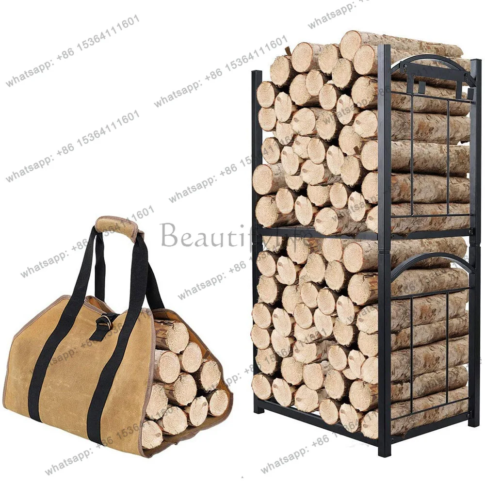 Fireplace Tools Burning Bracket Firewood Firewood Stacking Rack Storage Wooden Storage Rack Finishing