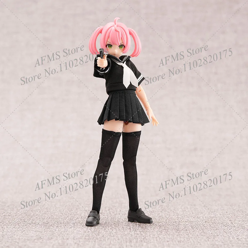 Traje móvil a escala 1/12 para niña, camiseta bonita de marinero, falda, uniforme, conjunto de traje de estudiante, figura de acción de 6 pulgadas, muñecas corporales de soldado