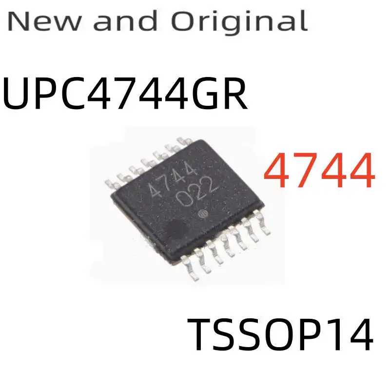 New and Original UPC4744GR TSSOP14 Single Power Supply High-speed Wide Band Quad Operational Amplifier marking code 4744