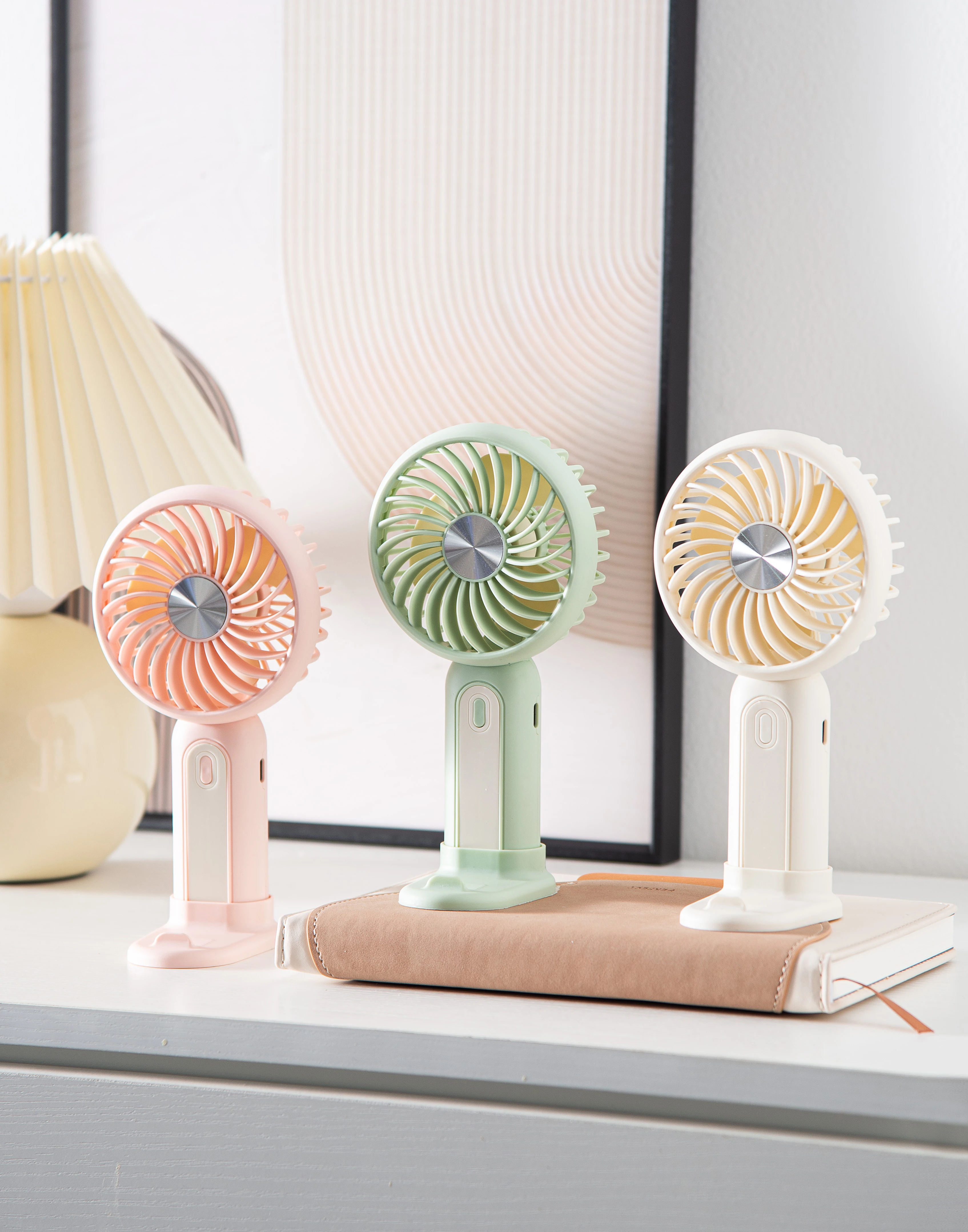 MEET SUN 3-Speed Silent Small Handheld Portable Electric Fan Desktop USB Charging Sports Pocket Mini Fan