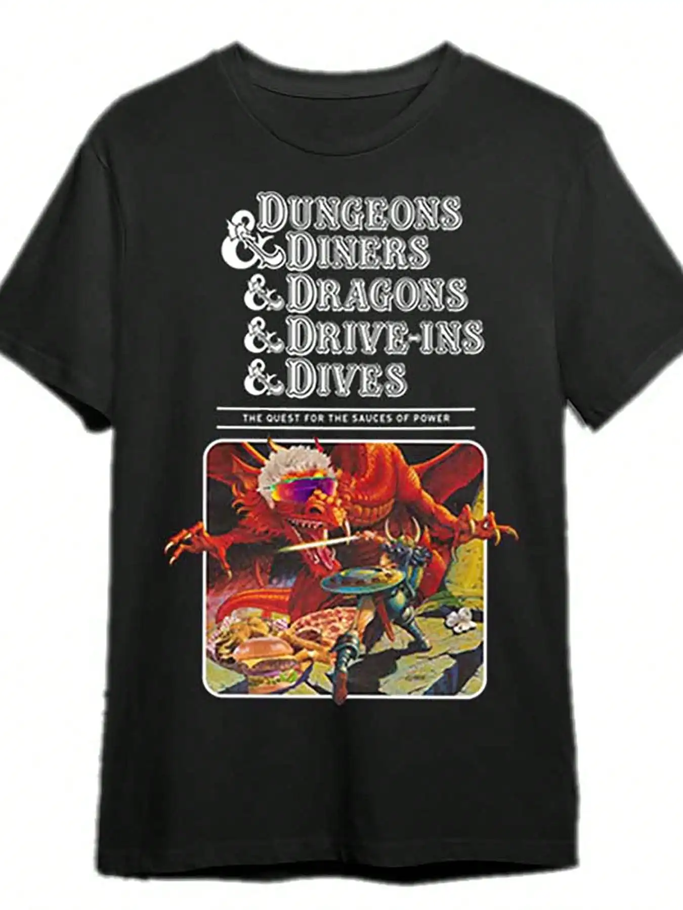 الزنزانات & أمبير؛ Diners &Amp; Dragons &Amp; Drive-Ins &Amp; مجموعة تي شيرت برسومات T مضحكة للرجال بأكمام قصيرة