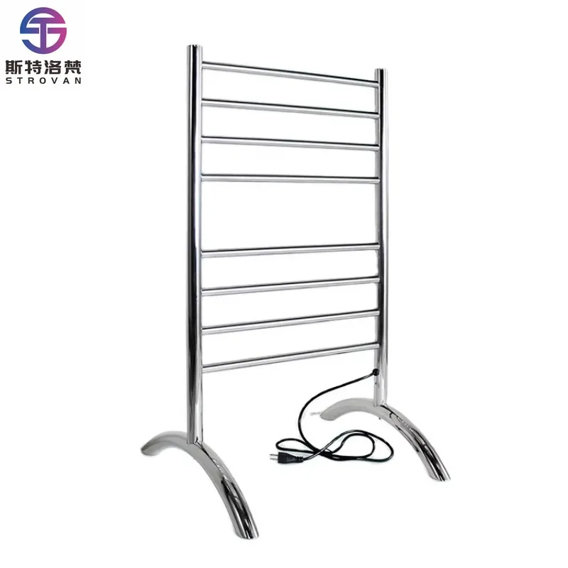 

Heated Towel Rail Standing Towel Warmer Rack with Round Bars