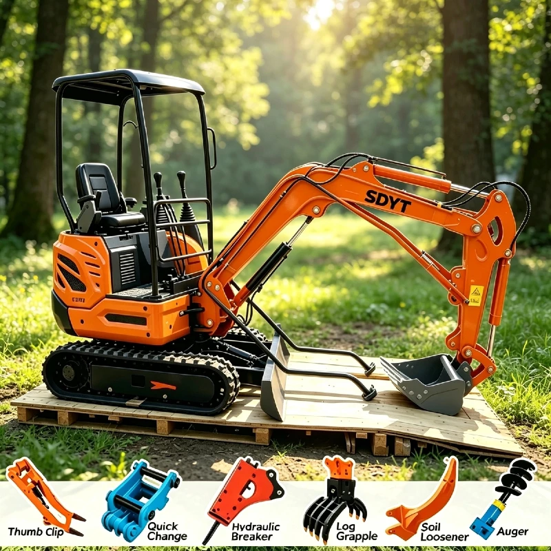 Multifunctional Mini Excavator Low Fuel Consumption Easy Operation Customized For Garden Renovation And Municipal Projects