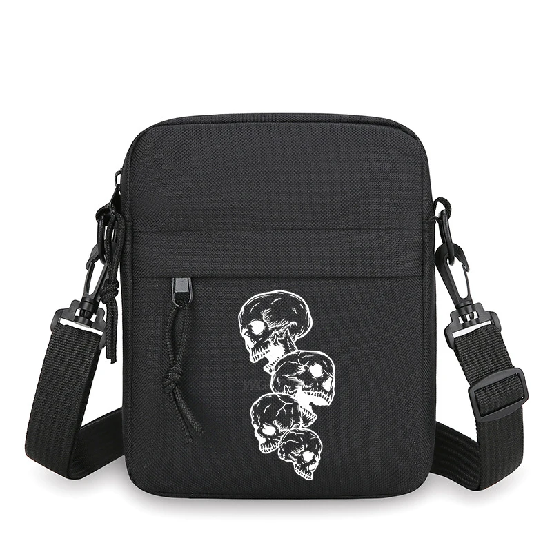 Fun Skull Mini Crossbody Bag，vintage Skeleton Shoulder Bag，black Zipper Casual Men Women Harajuku Mini Mobile Phone Bag Gifts