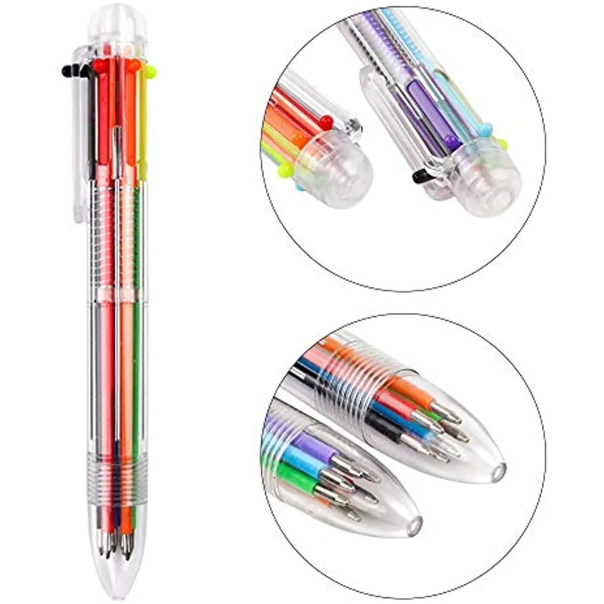 Bolígrafos Multicolor 6 en 1 para niños, 100 piezas, 0,5mm, bolígrafos divertidos para fiesta de regreso a la escuela, suministros escolares de oficina retráctiles