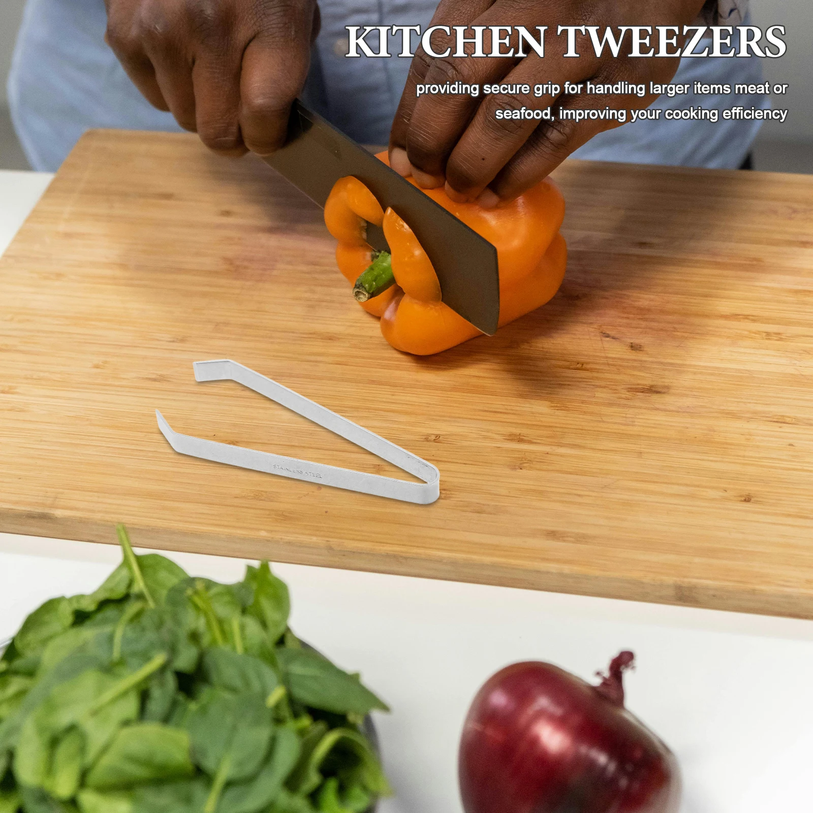 

2Pcs Fish Bone Tweezers Stainless Steel Thickened Kitchen Flat Tweezers for Deboning Salmon Poultry Seafood Meat Hair Removal