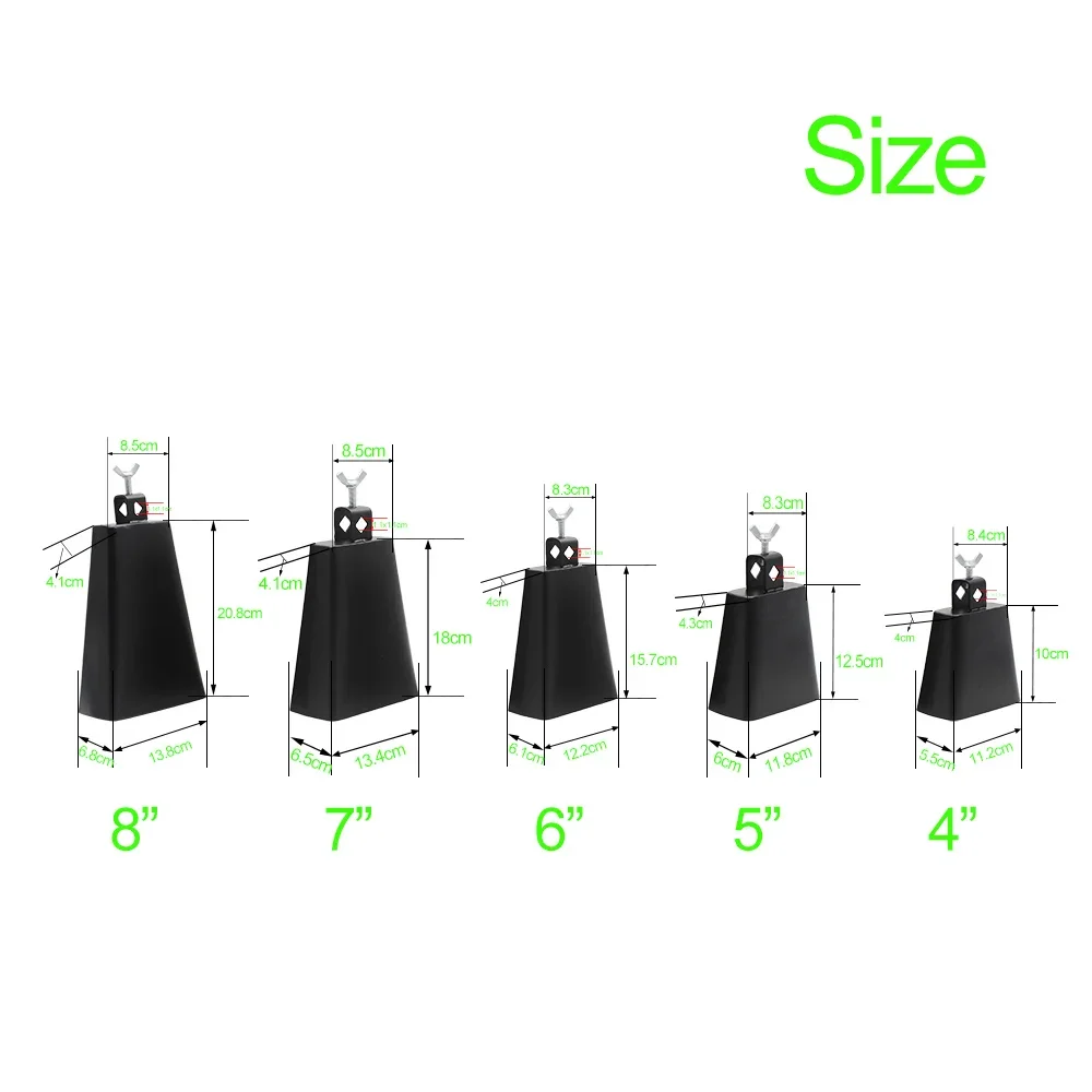 IRIN 4/5/6/7/8 Inch Cowbell Metal Steel Material Jazz Cowbell Cattle Bell Drum Tools Percussion Instrument Parts & Accessories