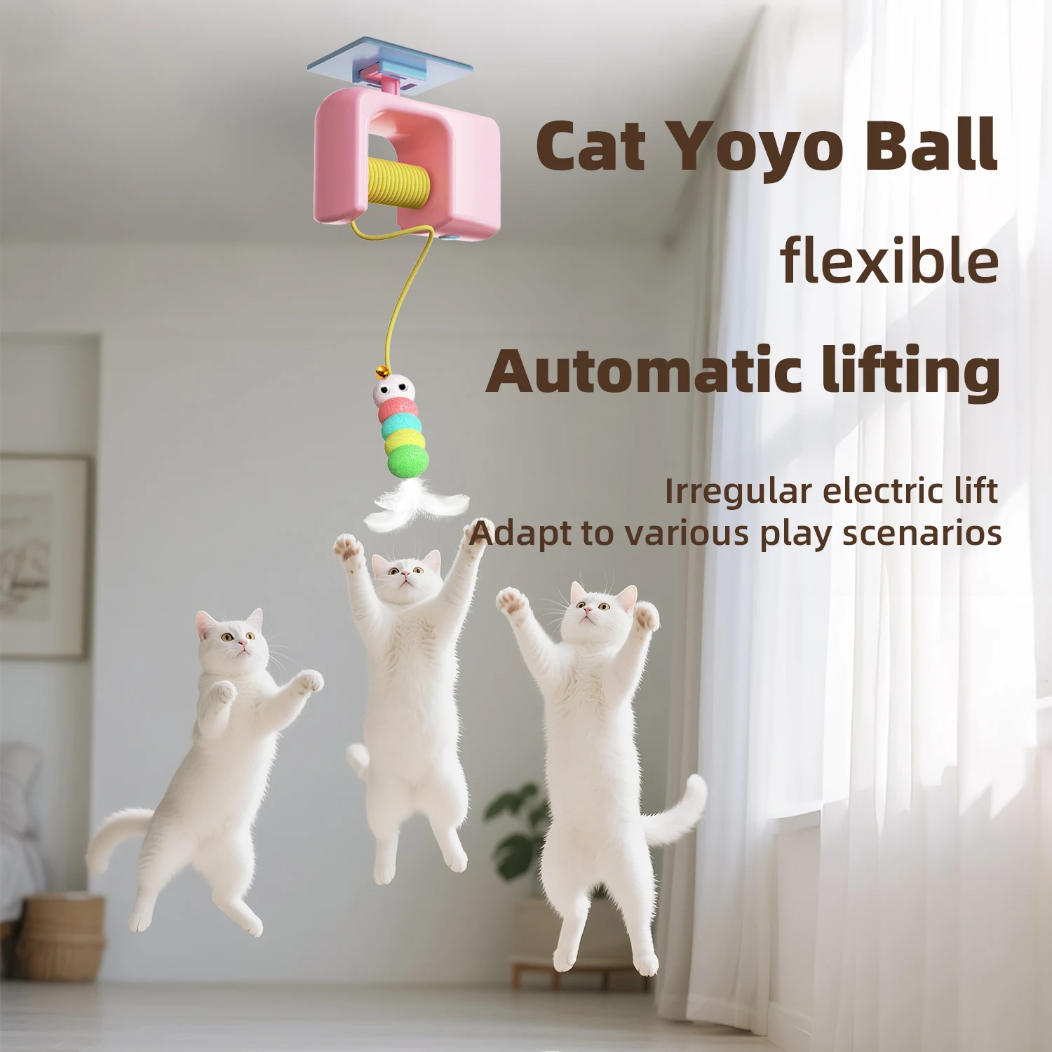 Jouet électrique pour chat, porte suspendue intelligente, balançoire automatique, plume, interactif, jeu autonome, chaton, Teaser