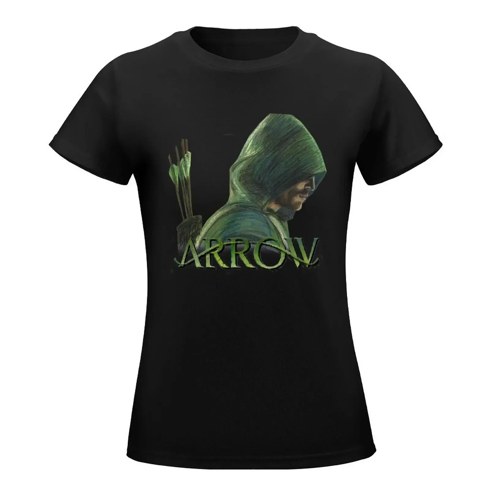 Green Arrow T-Shirt cute tops Female clothing lady clothes korean fashion plus size t shirts for Women loose fit