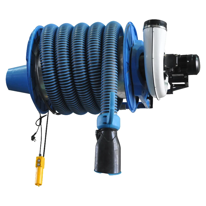 

New automotive exhaust extraction system, hose reel with automatic rewind function equipment,