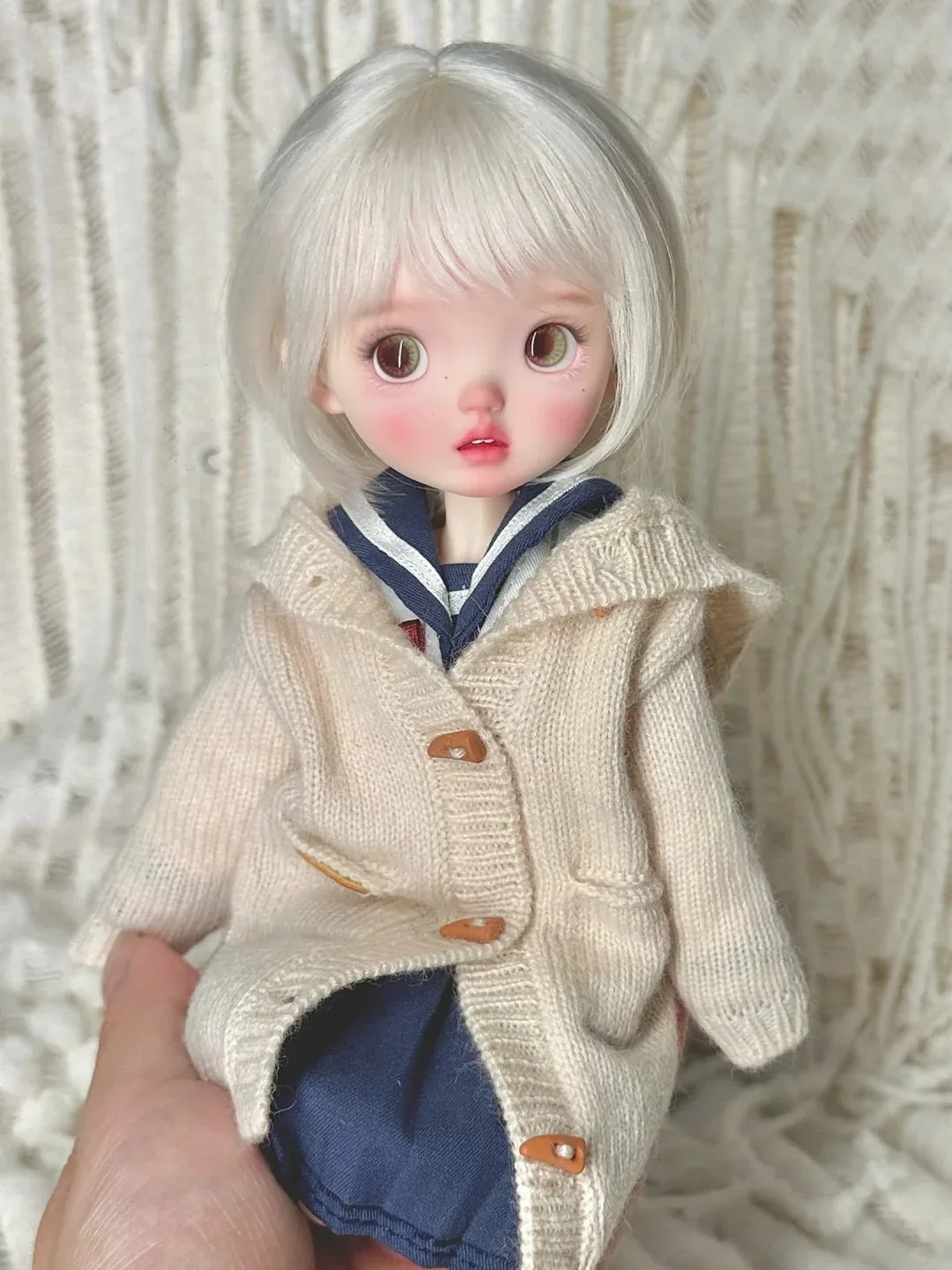 

New SD BJD Doll 1/6 nimo Body Blue Bean Cute Little Cloth Girl SD Doll Premium Solid Resin Naked Doll Makeup