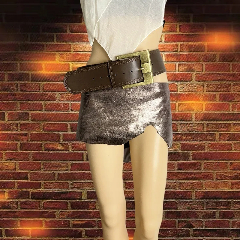 Extra Wide Retro Leather Apparel Nightclub Women's Punk Style Rivet Decorative Belt Wholesale