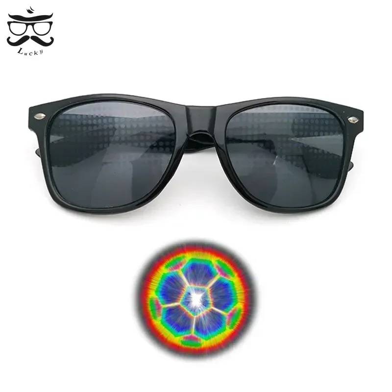 Fun Sunglasses Fireworks Glasses Diffraction Heart Special Effects Optical Mirror Dance Party Light Show Sunglasses