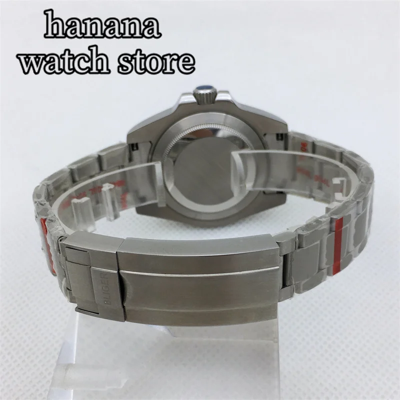 Мужские часы для дайвинга 40 мм GMT NH34A с автоматическим механизмом C3, светящийся черный циферблат, сапфировое стекло, ремешок из нержавеющей стали