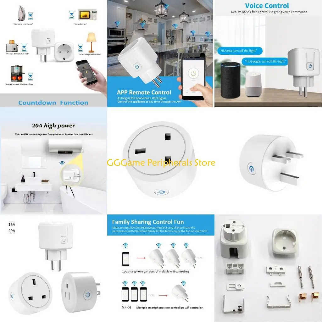 

U55B Intelligent Home Plugs Energy Monitors Control Simple to Operate for Modern Living