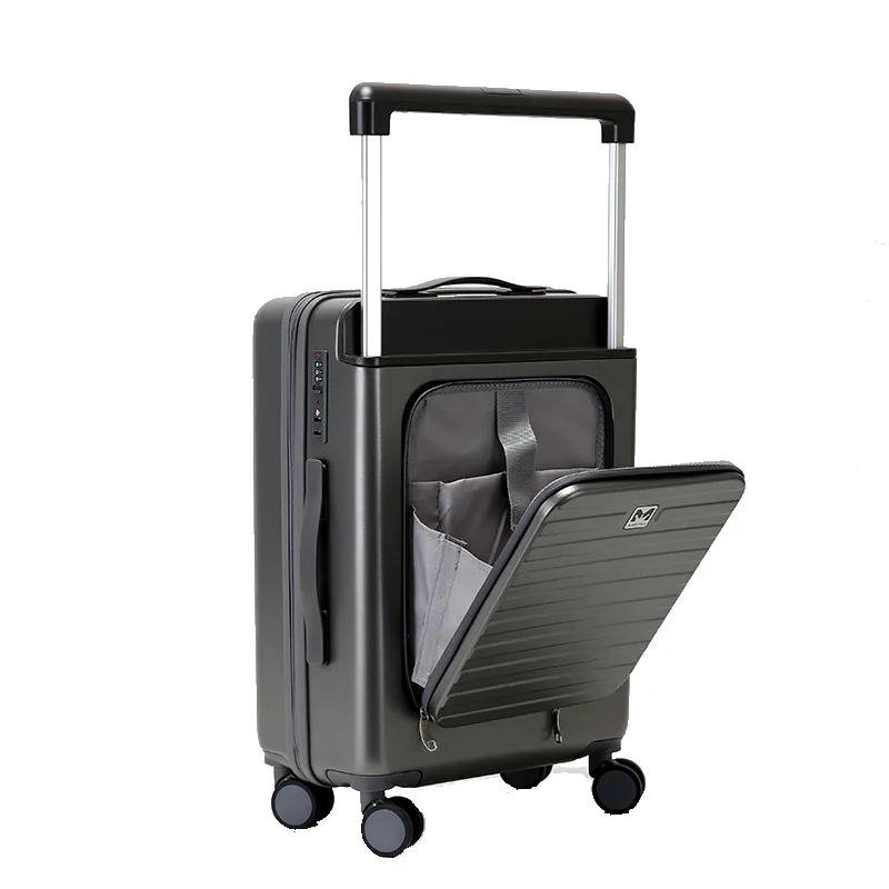 Travel Suitcase Back Open Cover Rolling Luggage With Wheels Carry on Luggage Boarding Box Fashion Trolley Luggage Bag