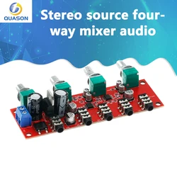 NE5532 stereo sound source four way mixer audio signal mixing board single power supply