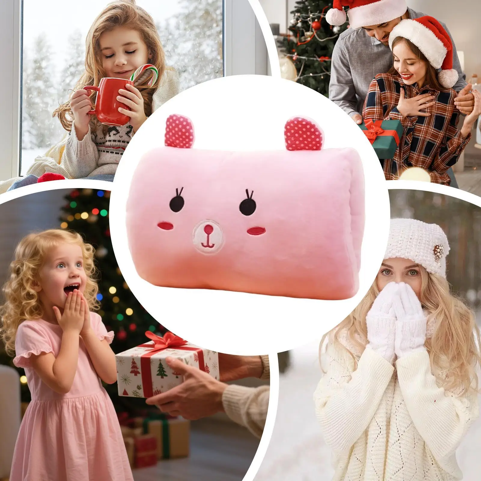 

Plush Hand Pillow Bunny Shape Warm Plush Hand Muff Throw Pillow For Kids Classroom Travel Napping Winter School Home Cold
