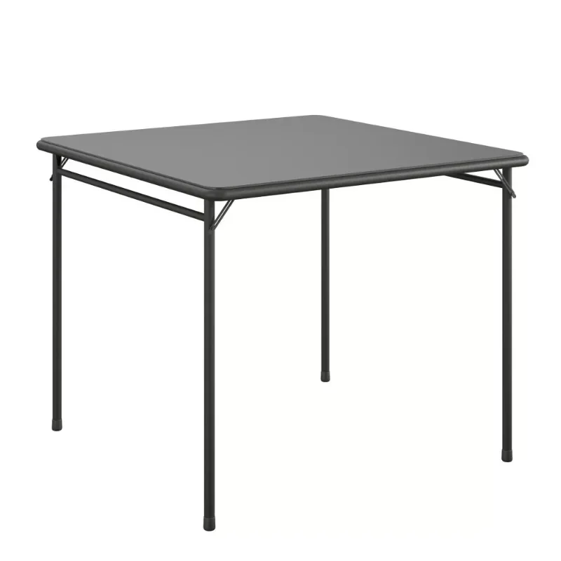 

34" Square Folding Card Table with Vinyl Top, Antique foldable camping table