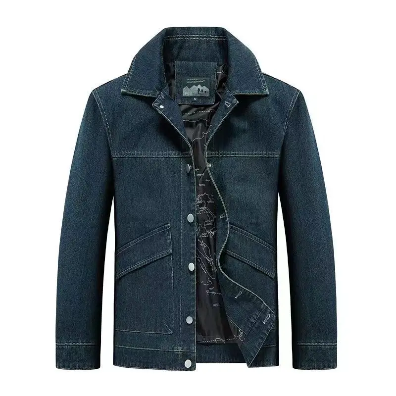 

Men's Thickened Denim Jacket Loose Fit Large Size Trendy Spring-Autumn Collection 2026 Casual Clothing