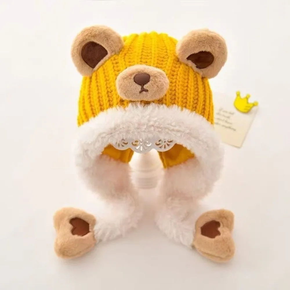 

New Lei Feng Hat Warm Coldproof Hooded Hat Cute Capybara Knitted Ear Protection Hat Outdoor Sports