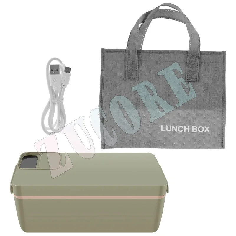 Electric Food Box 1L Capacity Cordless Heated Leakproof Warmer 40W Portable with Insulated Bag
