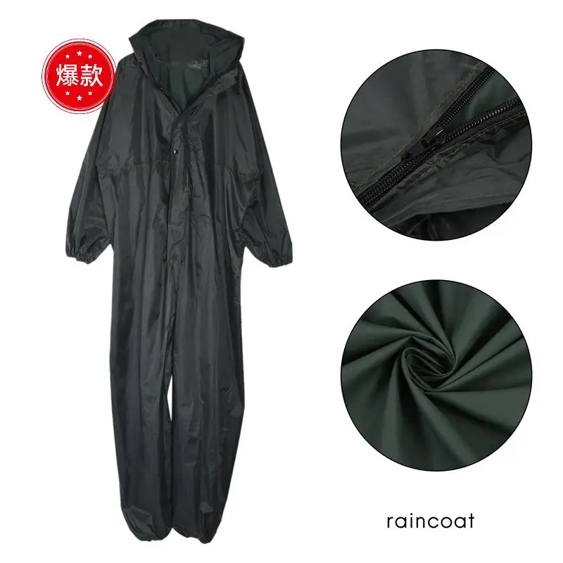 

3X Motorcycle Raincoat /Conjoined Raincoat/Overalls Men And Women Fission Rain Suit Rain Coat Sizexl Colour Armygreen