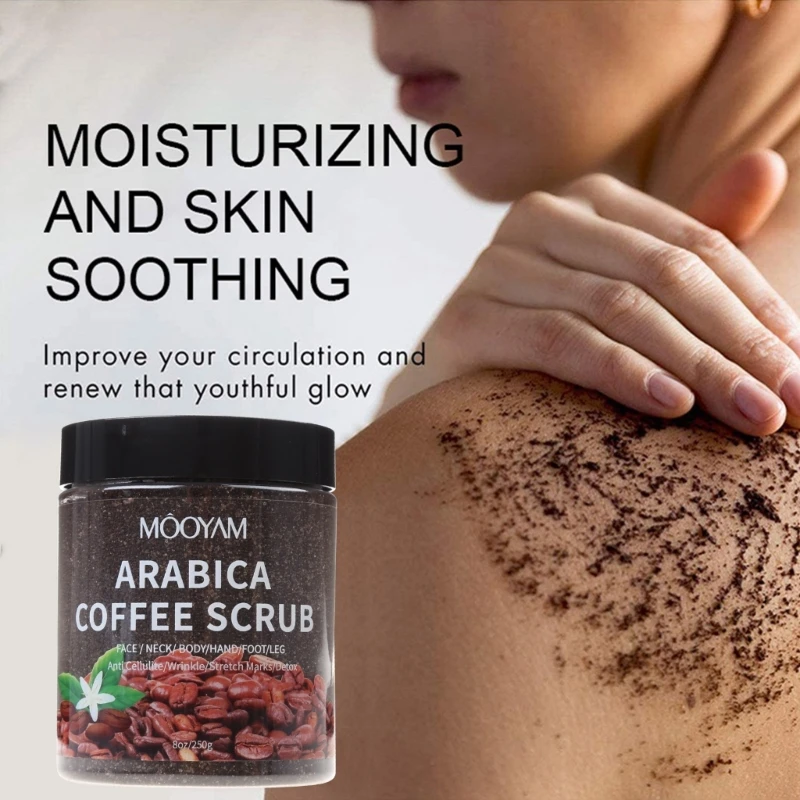 250g Arabica Coffee Body Scrub Cream Dead Skin Exfoliating Cleaning Polish Paste Dropship
