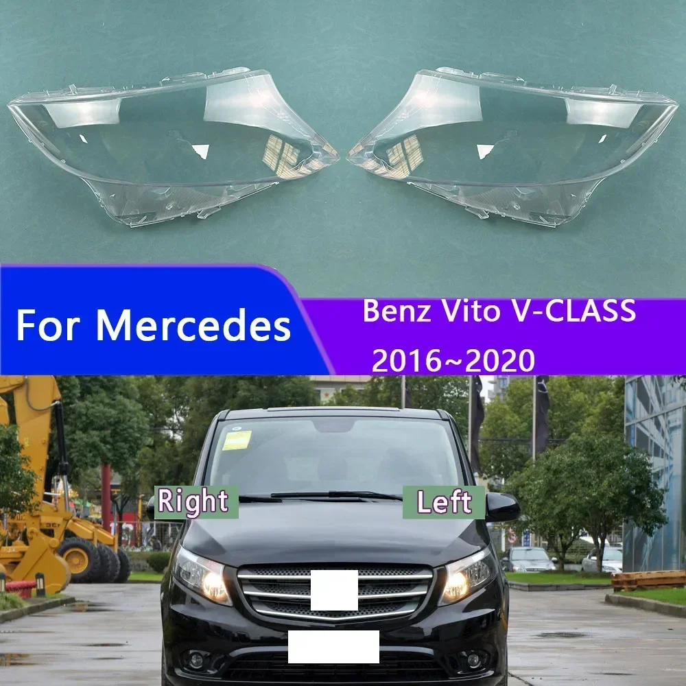 

For Mercedes-Benz Vito V-CLASS 2016~2020 Headlight Transparent Cover Lampshade Headlamp Shell Plexiglass Replace Original Lens