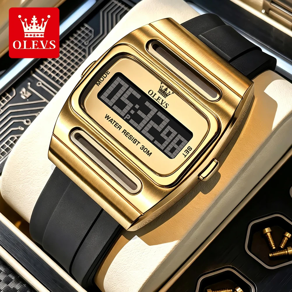 OLEVS Brand 2027 New Men Fashion Electronic Watch Alarm Clock Calendar Solar Energy Luminous Electronic Digital Watches for Man