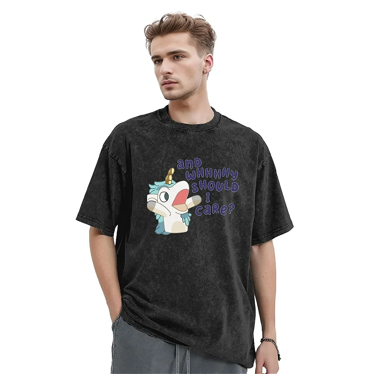 Funny Blueys Unicorse Blueys Cartoon T-Shirt  Harajuku T Shirts Short Sleeve Y2K Tops Summer Loose Crew Neck Oversize Top Tees