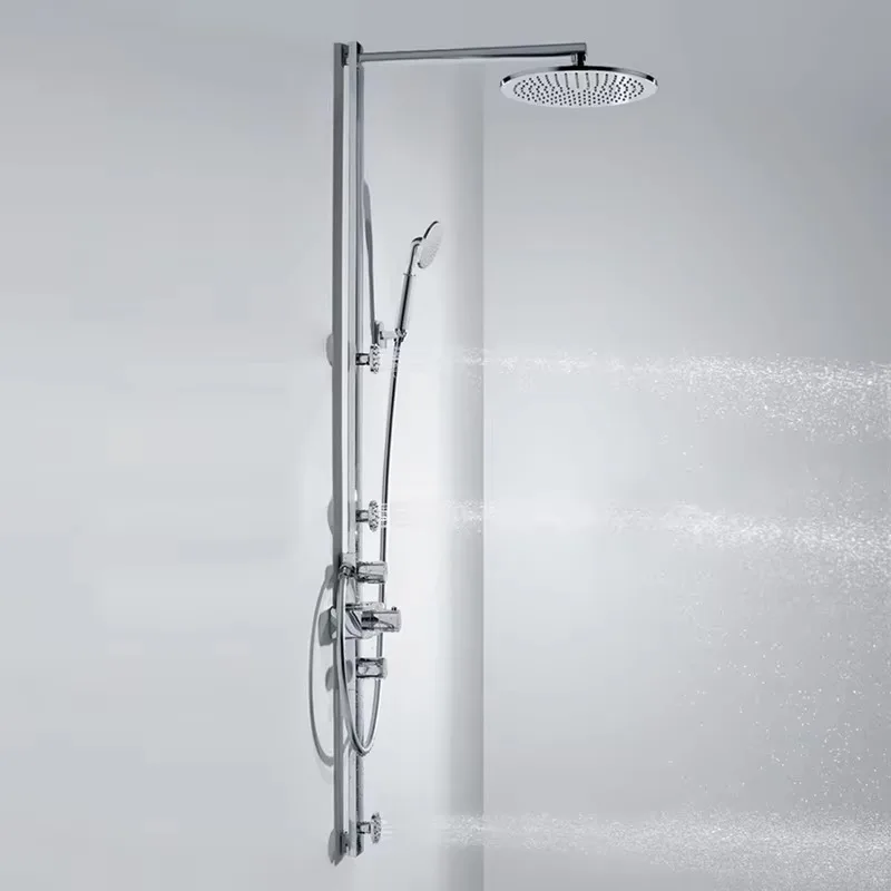 Chrome Brass Thermostatic Shower Mixer 3 Body Jet Spray and Air Mix Rain Shower Tubs and Hotel Shower Taps